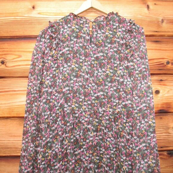 Draper James RSVP Green Smocked Floral Chiffon Dress XXL - Picture 6 of 8